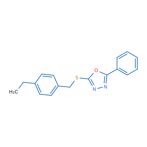 2-{[(4-ethylphenyl)methyl]sulfanyl}-5-phenyl-1,3,4-oxadiazole 1g