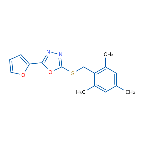 2-(Furan-2-yl)-5-{[(2,4,6-trimethylphenyl)methyl]sulfanyl}-1,3,4-oxadiazole 1g