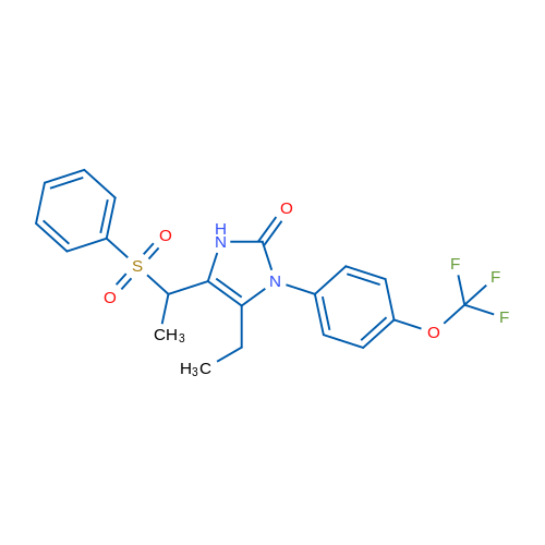 4-[1-(Benzenesulfonyl)ethyl]-5-ethyl-1-[4-(trifluoromethoxy)phenyl]-2,3-dihydro-1H-imidazol-2-one 1g