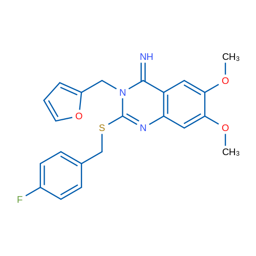 2-{[(4-fluorophenyl)methyl]sulfanyl}-3-[(furan-2-yl)methyl]-6,7-dimethoxy-3,4-dihydroquinazolin-4-imine 1g