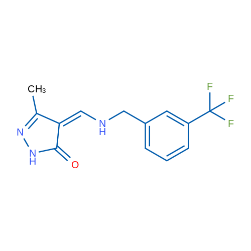 3-Methyl-4-[({[3-(trifluoromethyl)phenyl]methyl}amino)methylidene]-4,5-dihydro-1H-pyrazol-5-one 1g