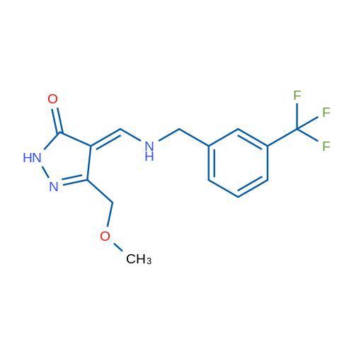 3-(Methoxymethyl)-4-[({[3-(trifluoromethyl)phenyl]methyl}amino)methylidene]-4,5-dihydro-1H-pyrazol-5-one 1g