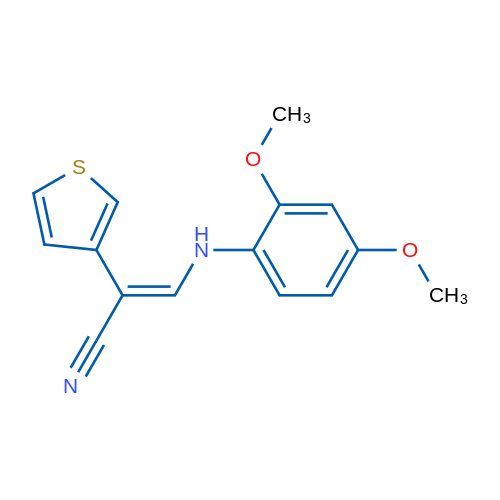 (2E)-3-[(2,4-Dimethoxyphenyl)amino]-2-(thiophen-3-yl)prop-2-enenitrile 1g