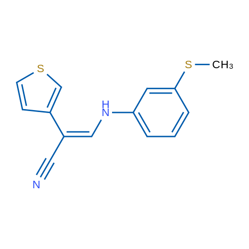 (2E)-3-{[3-(methylsulfanyl)phenyl]amino}-2-(thiophen-3-yl)prop-2-enenitrile 1g