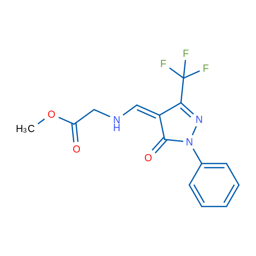 Methyl 2-({[(4Z)-5-oxo-1-phenyl-3-(trifluoromethyl)-4,5-dihydro-1H-pyrazol-4-ylidene]methyl}amino)acetate 1g