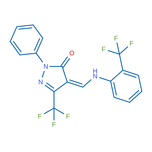 (4Z)-1-Phenyl-3-(trifluoromethyl)-4-({[2-(trifluoromethyl)phenyl]amino}methylidene)-4,5-dihydro-1H-pyrazol-5-one 1g