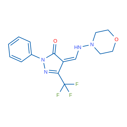 (4Z)-4-{[(morpholin-4-yl)amino]methylidene}-1-phenyl-3-(trifluoromethyl)-4,5-dihydro-1H-pyrazol-5-one 1g