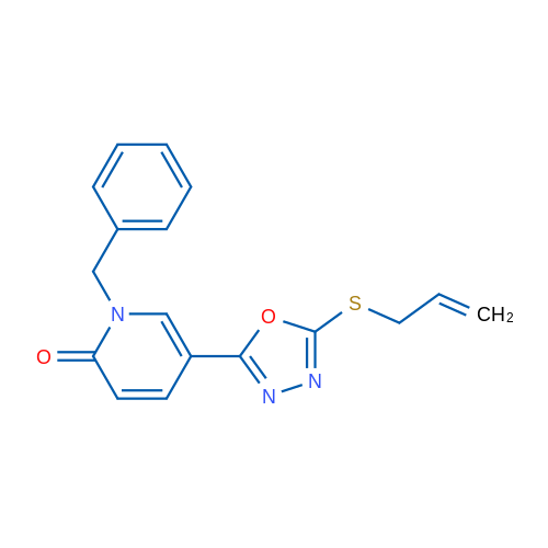 1-Benzyl-5-[5-(prop-2-en-1-ylsulfanyl)-1,3,4-oxadiazol-2-yl]-1,2-dihydropyridin-2-one 1g
