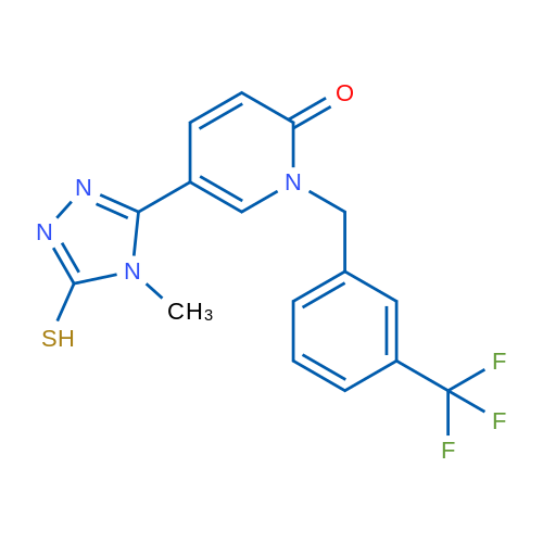 5-(4-Methyl-5-sulfanyl-4H-1,2,4-triazol-3-yl)-1-{[3-(trifluoromethyl)phenyl]methyl}-1,2-dihydropyridin-2-one 1g
