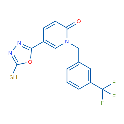 5-(5-Sulfanyl-1,3,4-oxadiazol-2-yl)-1-{[3-(trifluoromethyl)phenyl]methyl}-1,2-dihydropyridin-2-one 1g