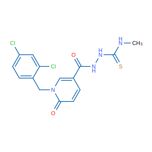 1-[(2,4-Dichlorophenyl)methyl]-N-[(methylcarbamothioyl)amino]-6-oxo-1,6-dihydropyridine-3-carboxamide 1g