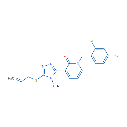 1-[(2,4-Dichlorophenyl)methyl]-3-[4-methyl-5-(prop-2-en-1-ylsulfanyl)-4H-1,2,4-triazol-3-yl]-1,2-dihydropyridin-2-one 1g