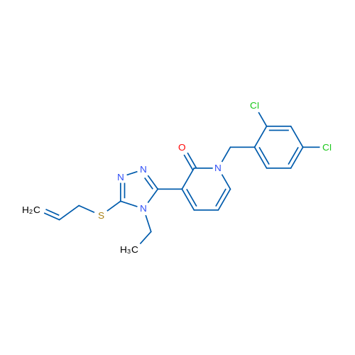 1-[(2,4-Dichlorophenyl)methyl]-3-[4-ethyl-5-(prop-2-en-1-ylsulfanyl)-4H-1,2,4-triazol-3-yl]-1,2-dihydropyridin-2-one 1g