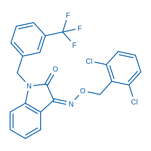 (3Z)-3-{[(2,6-dichlorophenyl)methoxy]imino}-1-{[3-(trifluoromethyl)phenyl]methyl}-2,3-dihydro-1H-indol-2-one 50mg