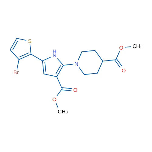 Methyl 1-[5-(3-bromothiophen-2-yl)-3-(methoxycarbonyl)-1H-pyrrol-2-yl]piperidine-4-carboxylate 1g