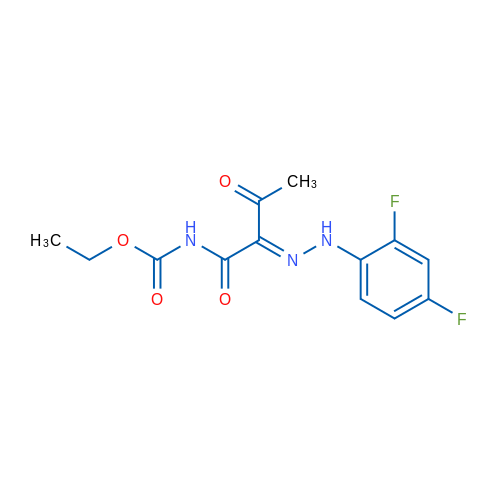 Ethyl N-{2-[2-(2,4-difluorophenyl)hydrazin-1-ylidene]-3-oxobutanoyl}carbamate 1g