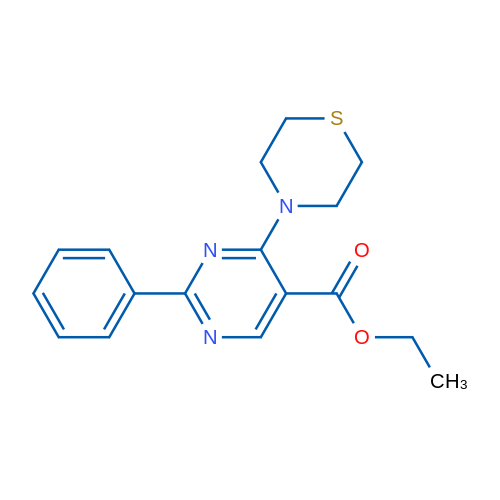Ethyl 2-phenyl-4-(thiomorpholin-4-yl)pyrimidine-5-carboxylate 1g