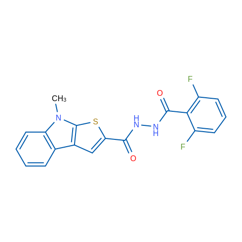 2,6-Difluoro-N'-{8-methyl-8H-thieno[2,3-b]indole-2-carbonyl}benzohydrazide 1g