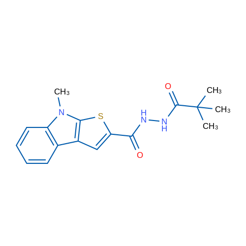 N'-(2,2-Dimethylpropanoyl)-8-methyl-8H-thieno[2,3-b]indole-2-carbohydrazide 1g