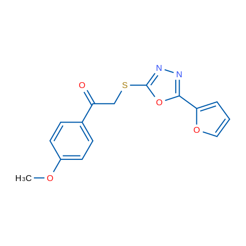 2-{[5-(furan-2-yl)-1,3,4-oxadiazol-2-yl]sulfanyl}-1-(4-methoxyphenyl)ethan-1-one 1g