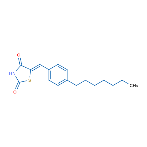 (5Z)-5-[(4-Heptylphenyl)methylidene]-1,3-thiazolidine-2,4-dione 1g