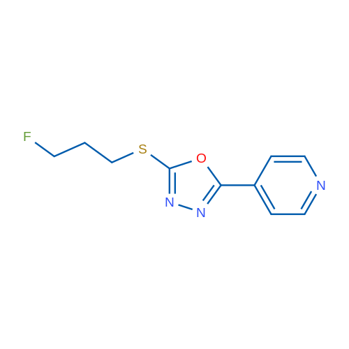 4-{5-[(3-fluoropropyl)sulfanyl]-1,3,4-oxadiazol-2-yl}pyridine 1g