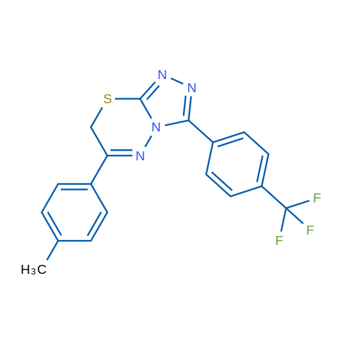 6-(4-Methylphenyl)-3-[4-(trifluoromethyl)phenyl]-7H-[1,2,4]triazolo[3,4-b][1,3,4]thiadiazine 1g