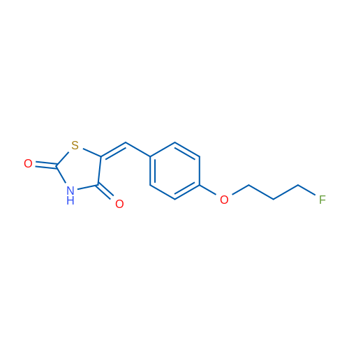 (5E)-5-{[4-(3-fluoropropoxy)phenyl]methylidene}-1,3-thiazolidine-2,4-dione 1g