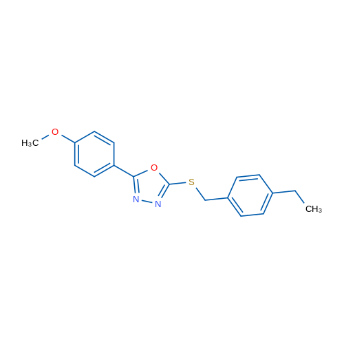 2-{[(4-ethylphenyl)methyl]sulfanyl}-5-(4-methoxyphenyl)-1,3,4-oxadiazole 1g