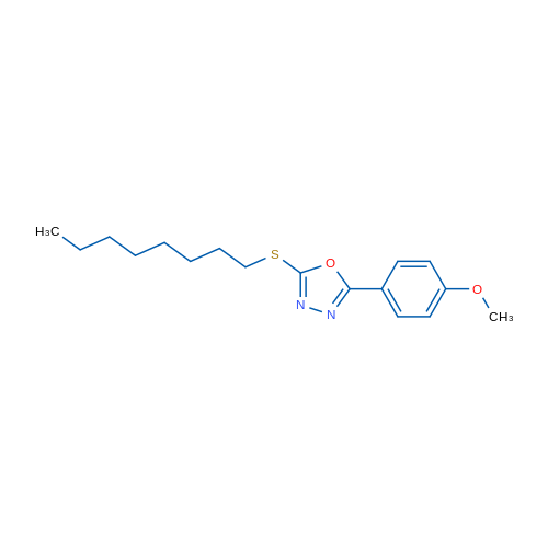 2-(4-Methoxyphenyl)-5-(octylsulfanyl)-1,3,4-oxadiazole 1g