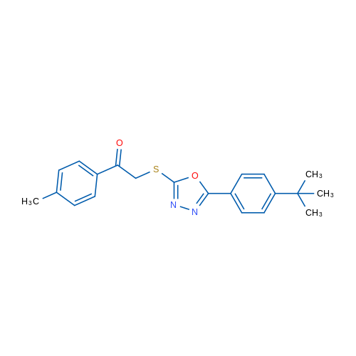 2-{[5-(4-tert-butylphenyl)-1,3,4-oxadiazol-2-yl]sulfanyl}-1-(4-methylphenyl)ethan-1-one 1g
