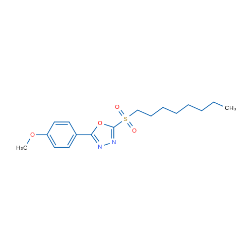 2-(4-Methoxyphenyl)-5-(octane-1-sulfonyl)-1,3,4-oxadiazole 1g