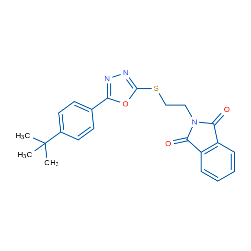 2-(2-{[5-(4-tert-butylphenyl)-1,3,4-oxadiazol-2-yl]sulfanyl}ethyl)-2,3-dihydro-1H-isoindole-1,3-dione 1g