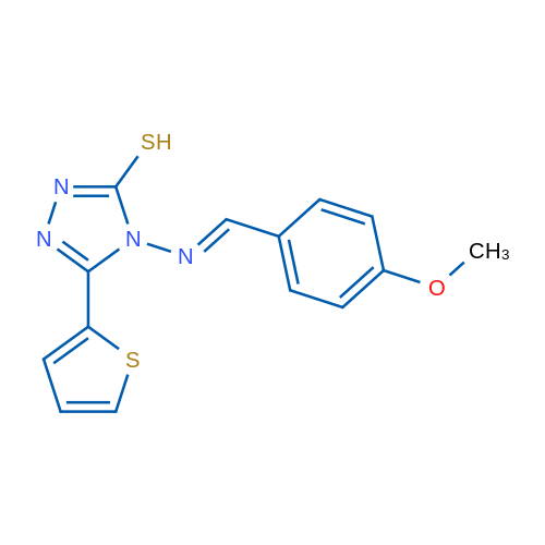 4-[(E)-[(4-Methoxyphenyl)methylidene]amino]-5-(thiophen-2-yl)-4H-1,2,4-triazole-3-thiol 1g