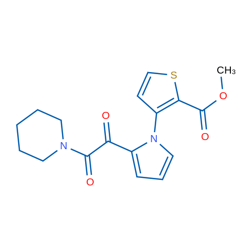 Methyl 3-{2-[2-oxo-2-(piperidin-1-yl)acetyl]-1H-pyrrol-1-yl}thiophene-2-carboxylate 1g
