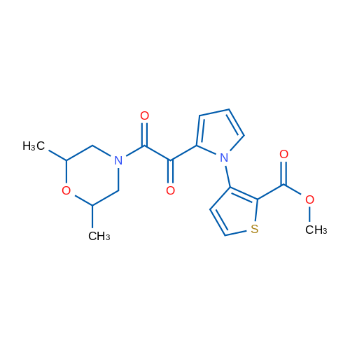 Methyl 3-{2-[2-(2,6-dimethylmorpholin-4-yl)-2-oxoacetyl]-1H-pyrrol-1-yl}thiophene-2-carboxylate 1g