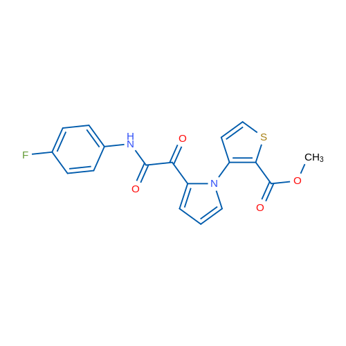 Methyl 3-(2-{[(4-fluorophenyl)carbamoyl]carbonyl}-1H-pyrrol-1-yl)thiophene-2-carboxylate 1g