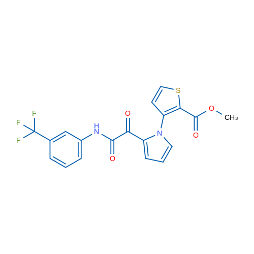 Methyl 3-[2-({[3-(trifluoromethyl)phenyl]carbamoyl}carbonyl)-1H-pyrrol-1-yl]thiophene-2-carboxylate 1g