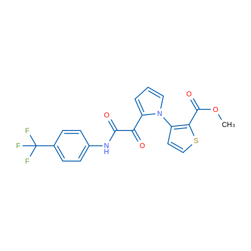 Methyl 3-[2-({[4-(trifluoromethyl)phenyl]carbamoyl}carbonyl)-1H-pyrrol-1-yl]thiophene-2-carboxylate 1g