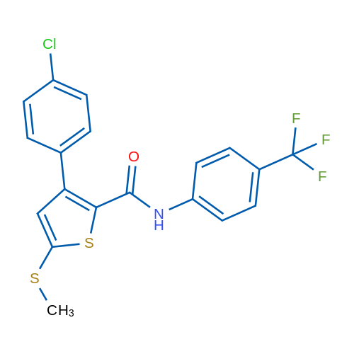 3-(4-Chlorophenyl)-5-(methylsulfanyl)-N-[4-(trifluoromethyl)phenyl]thiophene-2-carboxamide 1g
