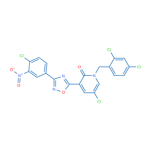 5-Chloro-3-[3-(4-chloro-3-nitrophenyl)-1,2,4-oxadiazol-5-yl]-1-[(2,4-dichlorophenyl)methyl]-1,2-dihydropyridin-2-one 1g