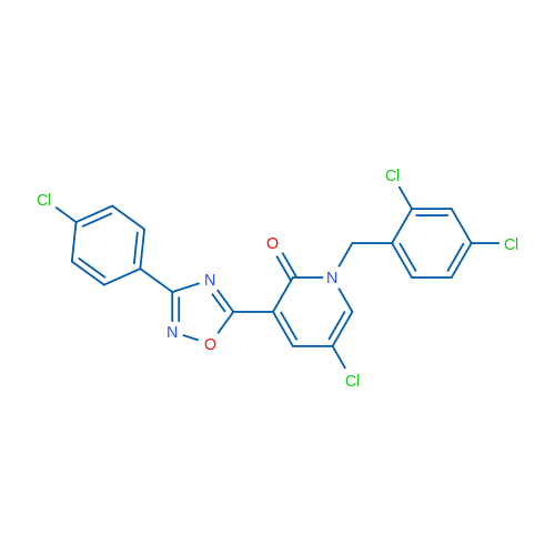 5-Chloro-3-[3-(4-chlorophenyl)-1,2,4-oxadiazol-5-yl]-1-[(2,4-dichlorophenyl)methyl]-1,2-dihydropyridin-2-one 1g