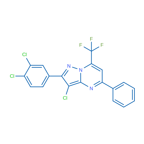 3-Chloro-2-(3,4-dichlorophenyl)-5-phenyl-7-(trifluoromethyl)pyrazolo[1,5-a]pyrimidine 1g
