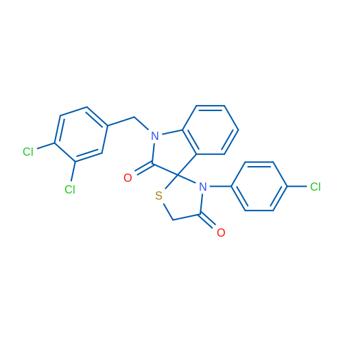 3'-(4-Chlorophenyl)-1-[(3,4-dichlorophenyl)methyl]-1,2-dihydrospiro[indole-3,2'-[1,3]thiazolidine]-2,4'-dione 1g