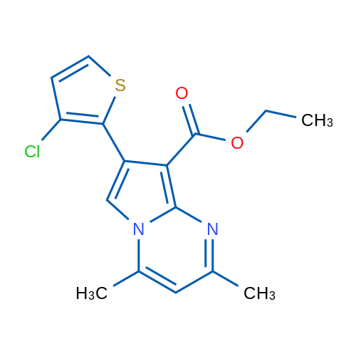 Ethyl 7-(3-chlorothiophen-2-yl)-2,4-dimethylpyrrolo[1,2-a]pyrimidine-8-carboxylate 1g