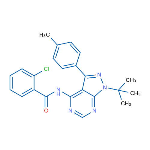 N-[1-tert-Butyl-3-(4-methylphenyl)-1H-pyrazolo[3,4-d]pyrimidin-4-yl]-2-chlorobenzamide 1g