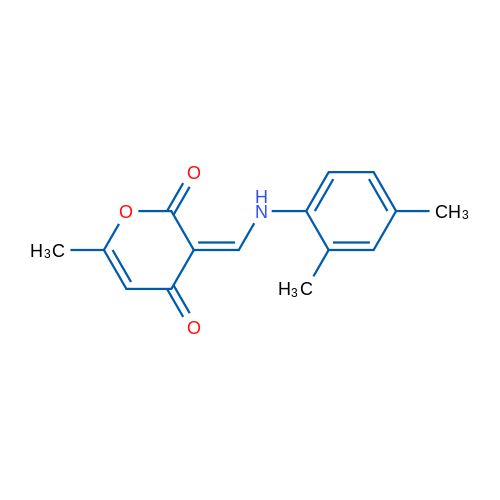 (3Z)-3-{[(2,4-dimethylphenyl)amino]methylidene}-6-methyl-3,4-dihydro-2H-pyran-2,4-dione 1g