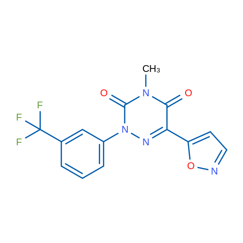 4-Methyl-6-(1,2-oxazol-5-yl)-2-[3-(trifluoromethyl)phenyl]-2,3,4,5-tetrahydro-1,2,4-triazine-3,5-dione 1g