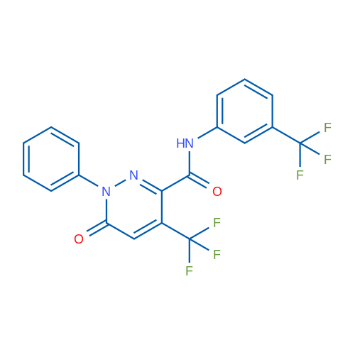 6-Oxo-1-phenyl-4-(trifluoromethyl)-N-[3-(trifluoromethyl)phenyl]-1,6-dihydropyridazine-3-carboxamide 1g