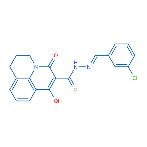 N'-[(1E)-(3-Chlorophenyl)methylidene]-4-hydroxy-2-oxo-1-azatricyclo[7.3.1.0^{5,13}]trideca-3,5(13),6,8-tetraene-3-carbohydrazide 1g
